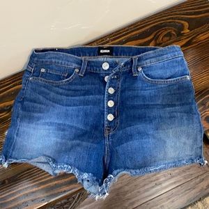 Hudson Brand Button Fly High Waisted Denim Shorts